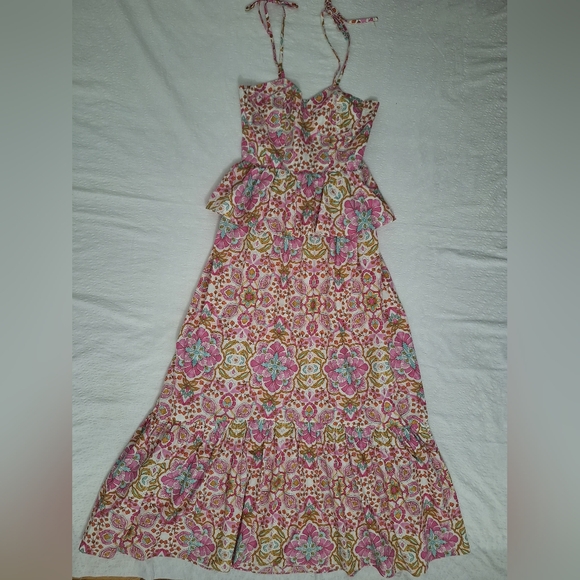 Misa Los Angeles Pink and Green Patterned Maxi Dress - Picture 4 of 11